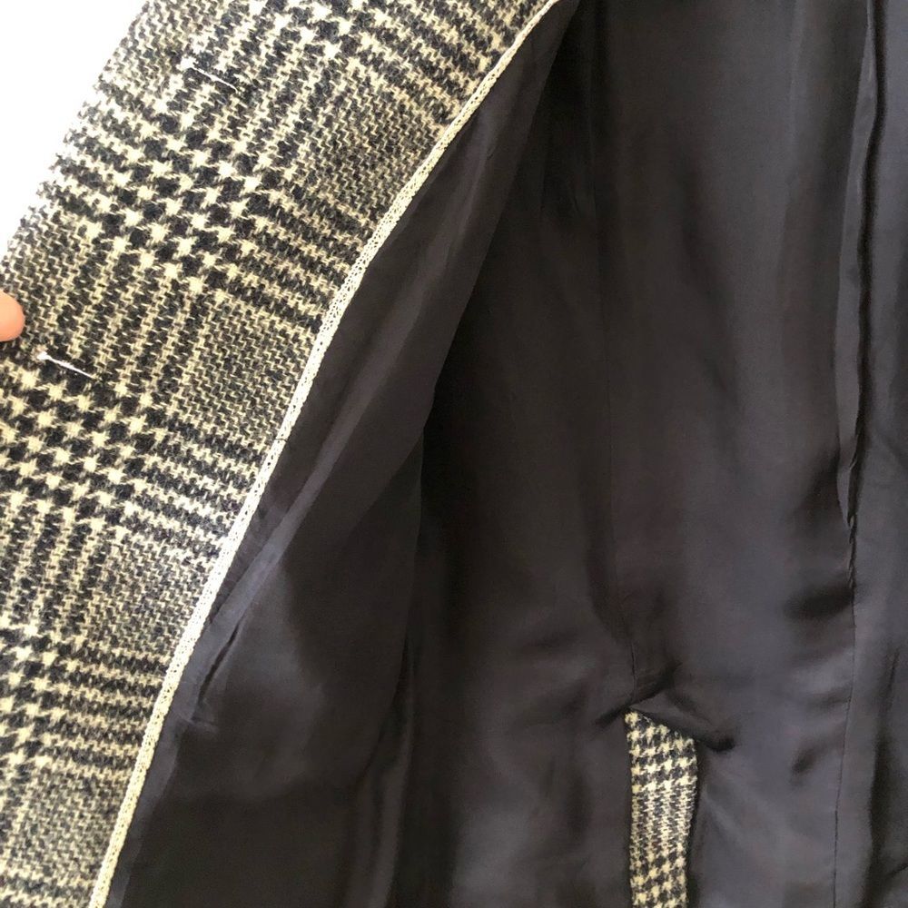 Brooks Brothers Black and White Plaid Wool Blend Blazer - Picture 4 of 7